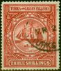Old Postage Stamp from Turks & Caicos Islands 1900 3s Lake SG109 Fine Used