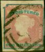 Collectible Postage Stamp Victoria 1854 1s (Registered) Rose-Pink & Blue SG34 3rd Ptg Position 20 Fine Used
