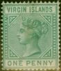 Collectible Postage Stamp Virgin Islands 1880 1d Emerald-Green SG24 Good Unused (2)