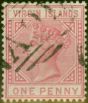 Old Postage Stamp Virgin Islands 1883 1d Pale Rose SG29 Fine Used (2)