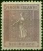 Virgin Islands 1887 6d Dull Violet SG38 Fine Unused  Queen Victoria (1840-1901) Old Stamps