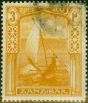 Valuable Postage Stamp Zanzibar 1914 3R Orange-Bistre SG272 Good Used