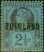 Collectible Postage Stamp from Zululand 1891 2 1/2d Purple-Blue SG4 Fine MM