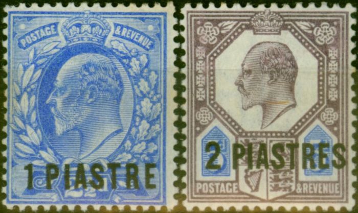 Collectible Postage Stamp British Levant 1905 Set of 2 SG13-14 Fine LMM