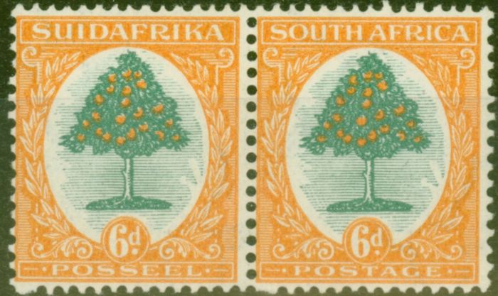 Rare Postage Stamp from South Africa 1926 6d Green & Orange SG32 Fine Mtd Mint