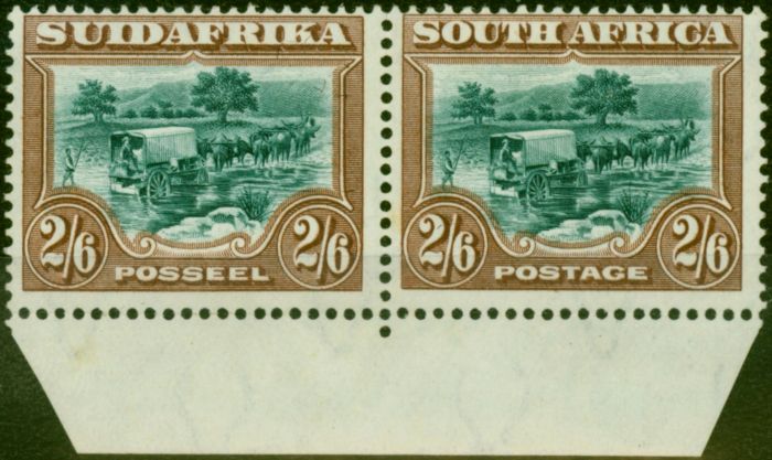 Rare Postage Stamp South Africa 1927 2s6d Green & Brown SG37 Fine VLMM