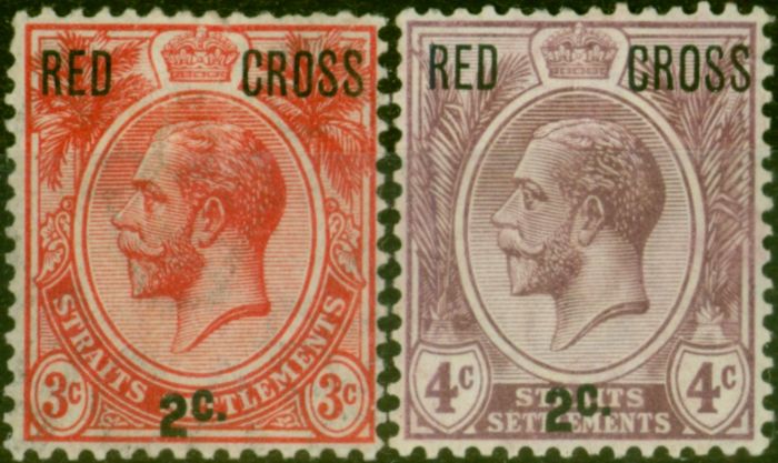 Valuable Postage Stamp Straits Settlements 1917 Red Cross Set of 2 SG216-217 Fine MM