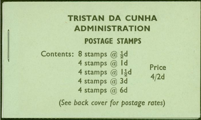 Rare Postage Stamp from Tristan Da Cunha 1965 4s6d Booklet SGB4 Fine & Complete
