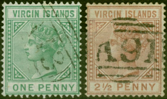 Old Postage Stamp Virgin Islands 1879-80 Set of 2 SG24-25 Fine Used