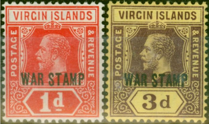 Valuable Postage Stamp Virgin Islands 1916 War Stamps Set of 2 SG78b-79 Fine LMM