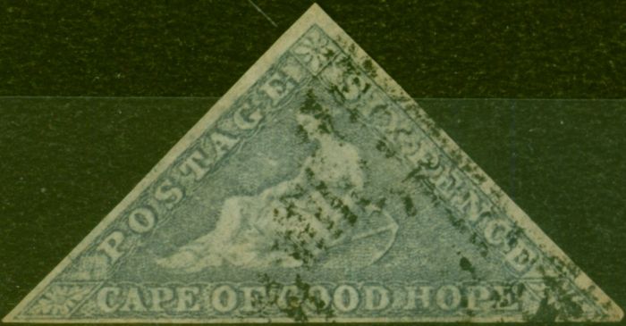 Old Postage Stamp Cape of Good Hope 1862 6d Slate-Lilac Blued Paper SG7c Fine Used