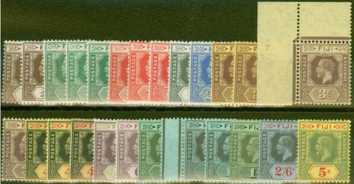 Old Postage Stamp from Fiji 1912-22 Extended set of 25 to 5s SG125-136 V.F Very Lightly Mtd Mint