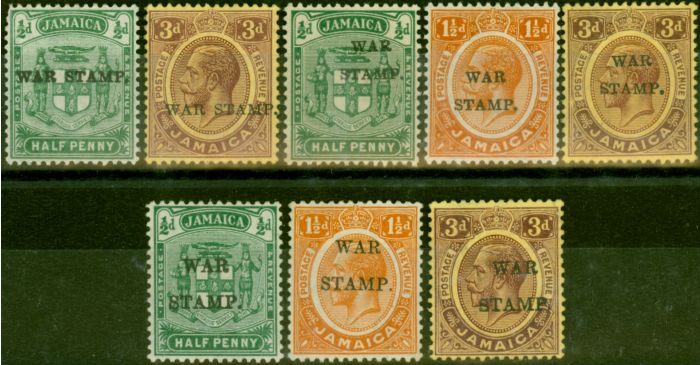 Rare Postage Stamp Jamaica 1916-17 War Stamps Set of 8 SG68-75 Fine LMM