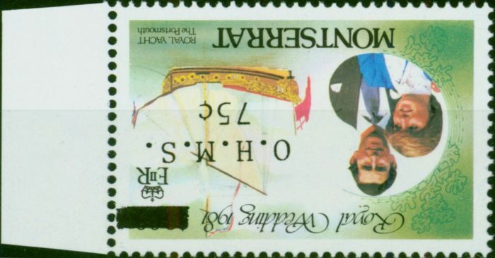Montserrat 1983 Royal Wedding 75c on $3 O.H.M.S SG055aw Wmk Inverted V.F MNH  Queen Elizabeth II (1952-2022) Valuable Stamps