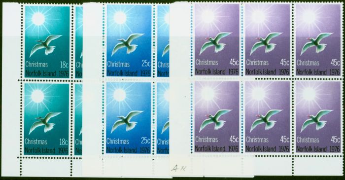 Valuable Postage Stamp from Norfolk Island 1976 Christmas Set of 3 SG176-178 Very Fine MNH Blocks of 6
