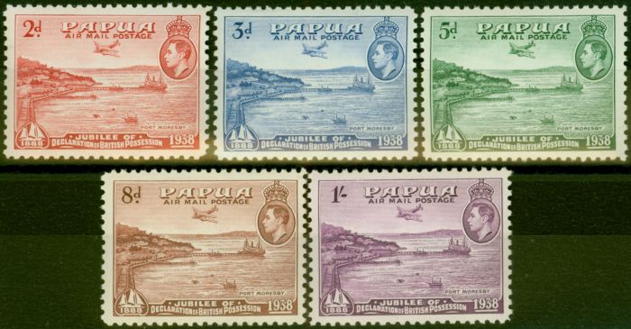 Collectible Postage Stamp Papua 1938 Air Set of 5 SG158-162 Fine LMM