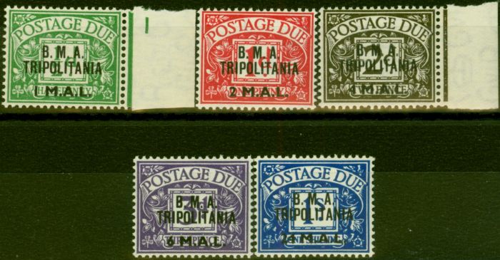 Rare Postage Stamp Tripolitania 1948 Postage Due Set of 5 SGTD1-TD5 V.F MNH