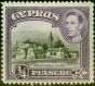 Old Postage Stamp from Cyprus 1938 3-4pi Black & Violet SG153 Fine Lightly Mtd Mint