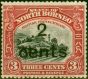 Valuable Postage Stamp from North Borneo 1916 2c on 3c Black & Rose-Lake SG186 V.F Lightly Mtd Mint