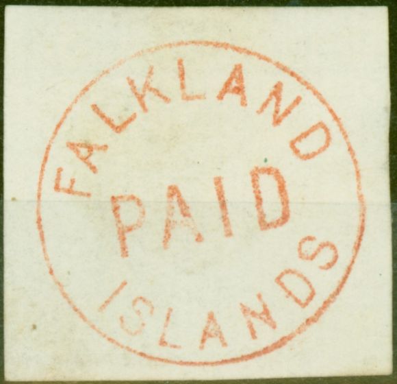 Valuable Postage Stamp from Falkland Islands 1876 The Red Frank on White Wove Paper SG FR2 Fine & Fresh