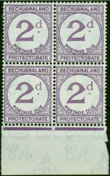 Bechuanaland 1958 2d Violet SGD6ca 'Large d' V.F MNH Block of 4 Nice Positional Piece  Queen Elizabeth II (1952-2022) Collectible Stamps