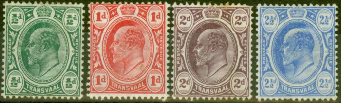 Collectible Postage Stamp from Transvaal 1905-09 set of 4 SG273-276 Fine Mtd Mint