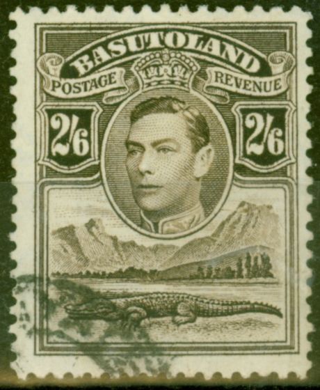 Old Postage Stamp from Basutoland 1938 2s6d Sepia SG26 Fine Used