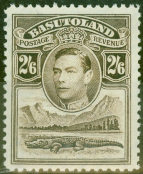 Rare Postage Stamp from Basutoland 1938 2s6d Sepia SG26 V.F MNH