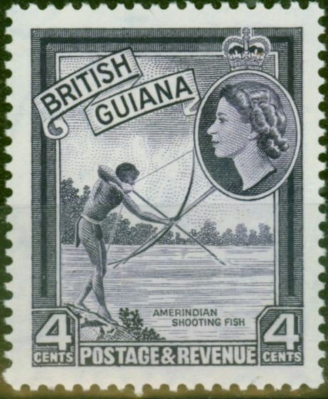 Collectible Postage Stamp British Guiana 1961 4c Violet SG334a D.L.R V.F VLMM