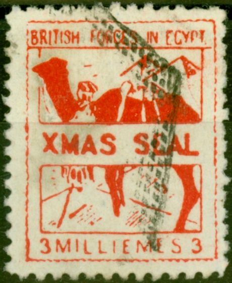 Old Postage Stamp from Egypt 1932 Xmas Seal 3m Vermilion SGA6 Fine Used