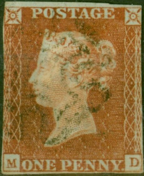 Rare Postage Stamp GB 1841 1d Red-Brown SG8 Pl 12 Ave Used
