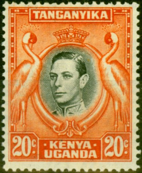 Rare Postage Stamp from KUT 1942 20c Black & Orange SG139b Very Fine MNH