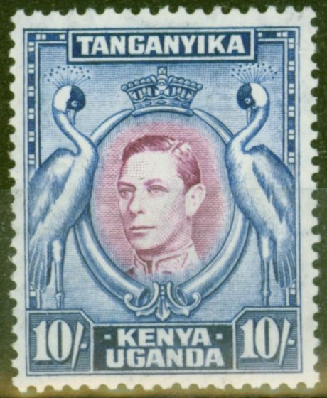 Collectible Postage Stamp from KUT 1944 10s Purple & Blue SG149b P.13.25 x 13.75 V.F Very Lightly Mtd Mint