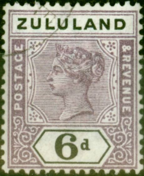 Valuable Postage Stamp from Zululand 1894 6d Dull Mauve & Black SG24 Very Fine Used