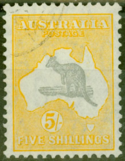 Collectible Postage Stamp from Australia 1932 5s Grey & Yellow SG136 Superb Used