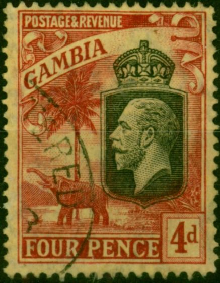 Gambia 1927 4d Red-Yellow SG129 Fine Used. King George V (1910-1936) Used Stamps