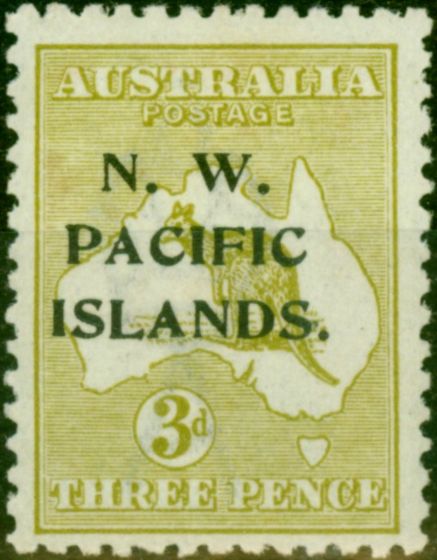 Rare Postage Stamp from New Guinea 1919 3d Greenish Olive SG109 Fine & Fresh Mtd Mint