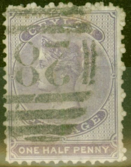 Old Postage Stamp from Ceylon 1863 1/2d Dull Mauve SG48 Fine Used