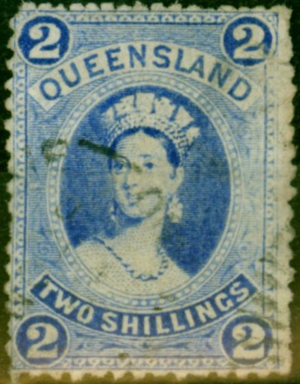 Collectible Postage Stamp from Queensland 1886 2s Bright Blue SG157 Good Used