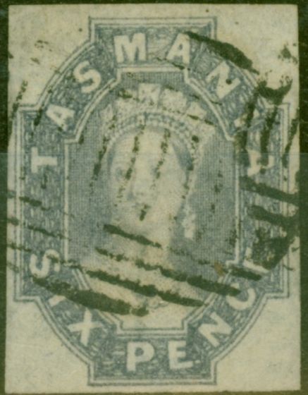 Valuable Postage Stamp from Tasmania 1863 6d Grey-Violet SG46 Fine Used 4 Clear Margins