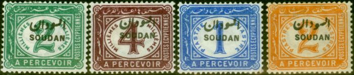 Rare Postage Stamp from Sudan 1897 Postage Due Set of 4 SGD1-D4 Fine Mtd Mint
