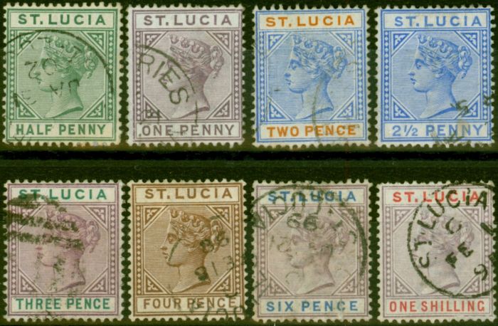 Valuable Postage Stamp St Lucia 1891-98 Set of 8 to 1s SG43-50 Good Used