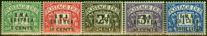 Valuable Postage Stamp Eritrea 1948 Postage Due Set of 5 SGED1-ED5 Very Fine VLMM