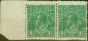 Valuable Postage Stamp from Australia 1923 1 1/2d Green SG61a/ BW88a Coarse Unsurfaced Paper V.F MNH Pair Scarce