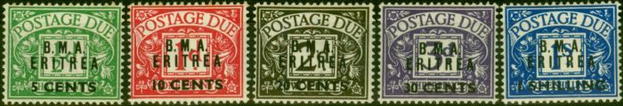 Valuable Postage Stamp Eritrea 1948 Postage Due Set of 5 SGED1-ED5 Fine MNH