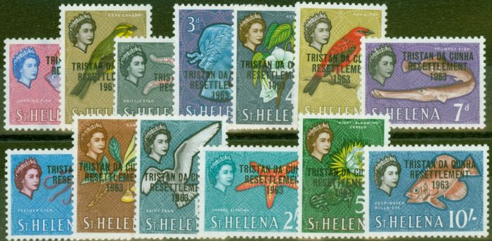 Old Postage Stamp from Tristan Da Cunha 1963 Resettlement set of 13 SG55-67 Superb MNH