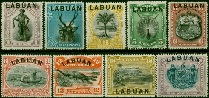 Labuan 1894-96 Set of 9 SG62-74 Fine & Fresh MM  Queen Victoria (1840-1901) Old Stamps