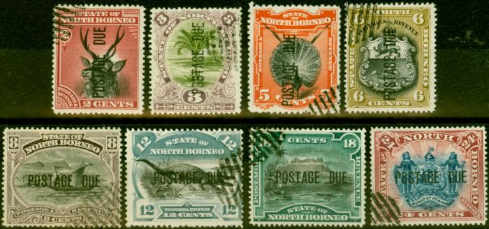 Valuable Postage Stamp from North Borneo 1895 Postage Due Set of 8 SGD2-D11 Very Fine Used C.T.O