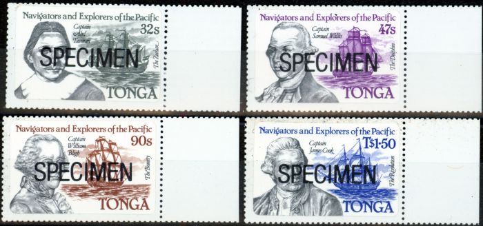 Collectible Postage Stamp from Tonga 1984 Navigators & Explorers Specimen set of 4 SG861s-864s Fine MNH