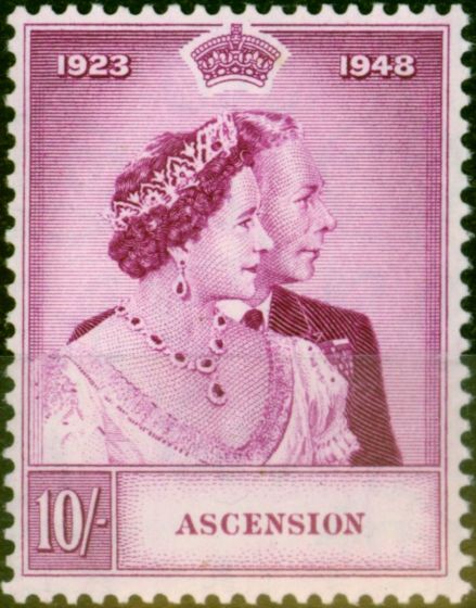 Ascension 1948 RSW 10s Bright Purple SG49 Very Fine MNH King George VI (1936-1952) Old Royal Silver Wedding Stamp Sets